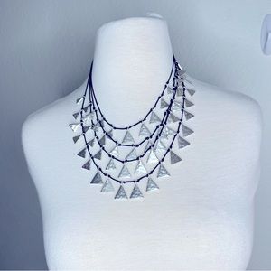 Statement necklace This Beautiful hammered silver layered piece